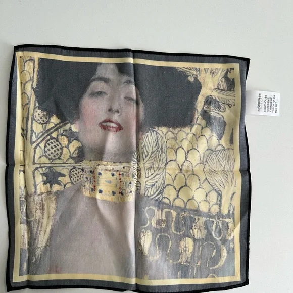 Klimt Judith Elegant Gold and Black Art Silk Scarf - Picture 2 of 4